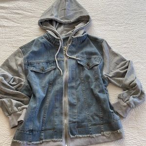 SHEIN XL Jean Jacket Zip-Up Hoodie Combo